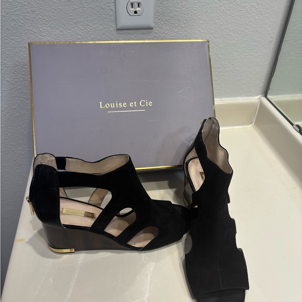 Louise et Cie Black Cutout Heels